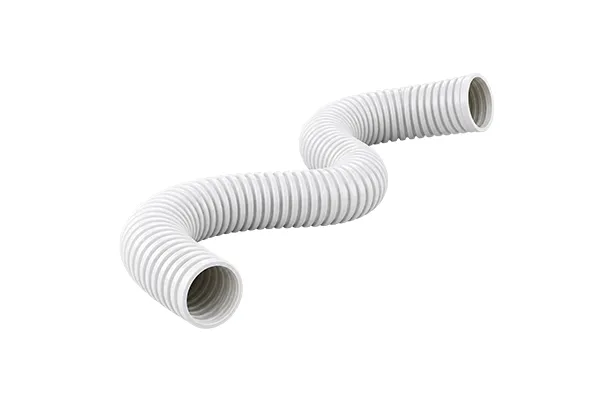 Corrugated Hose on Reflective Surface