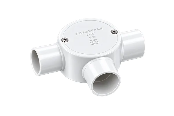 White PVC Three-Way Junction Box
